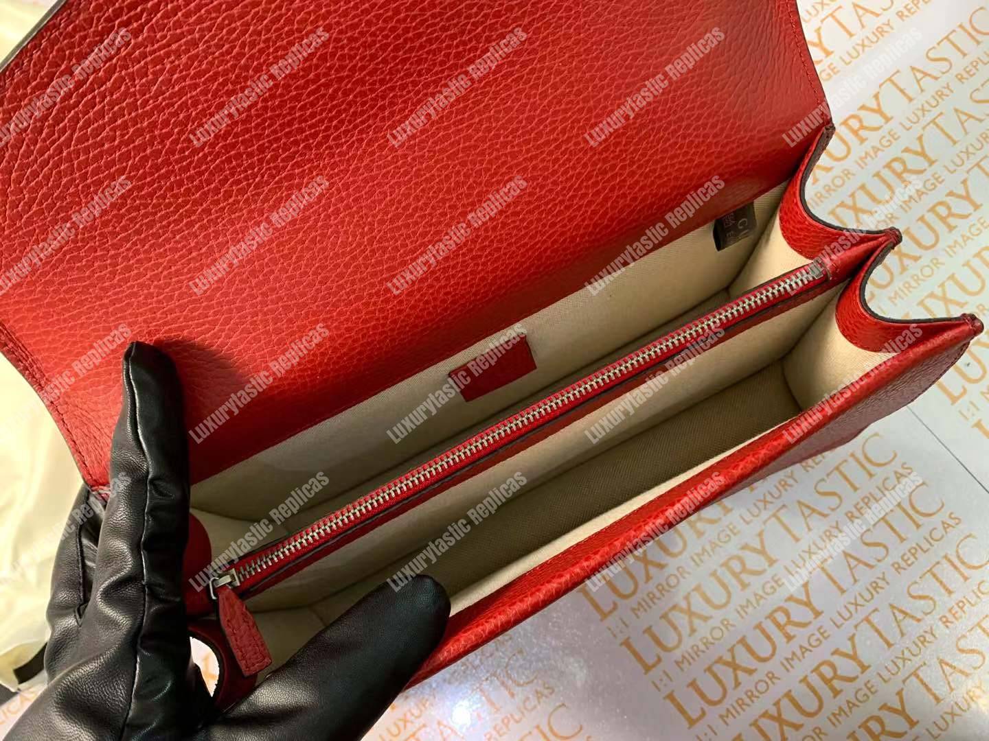 G*u*i dionysus small shoulder bag hibiscus red leather