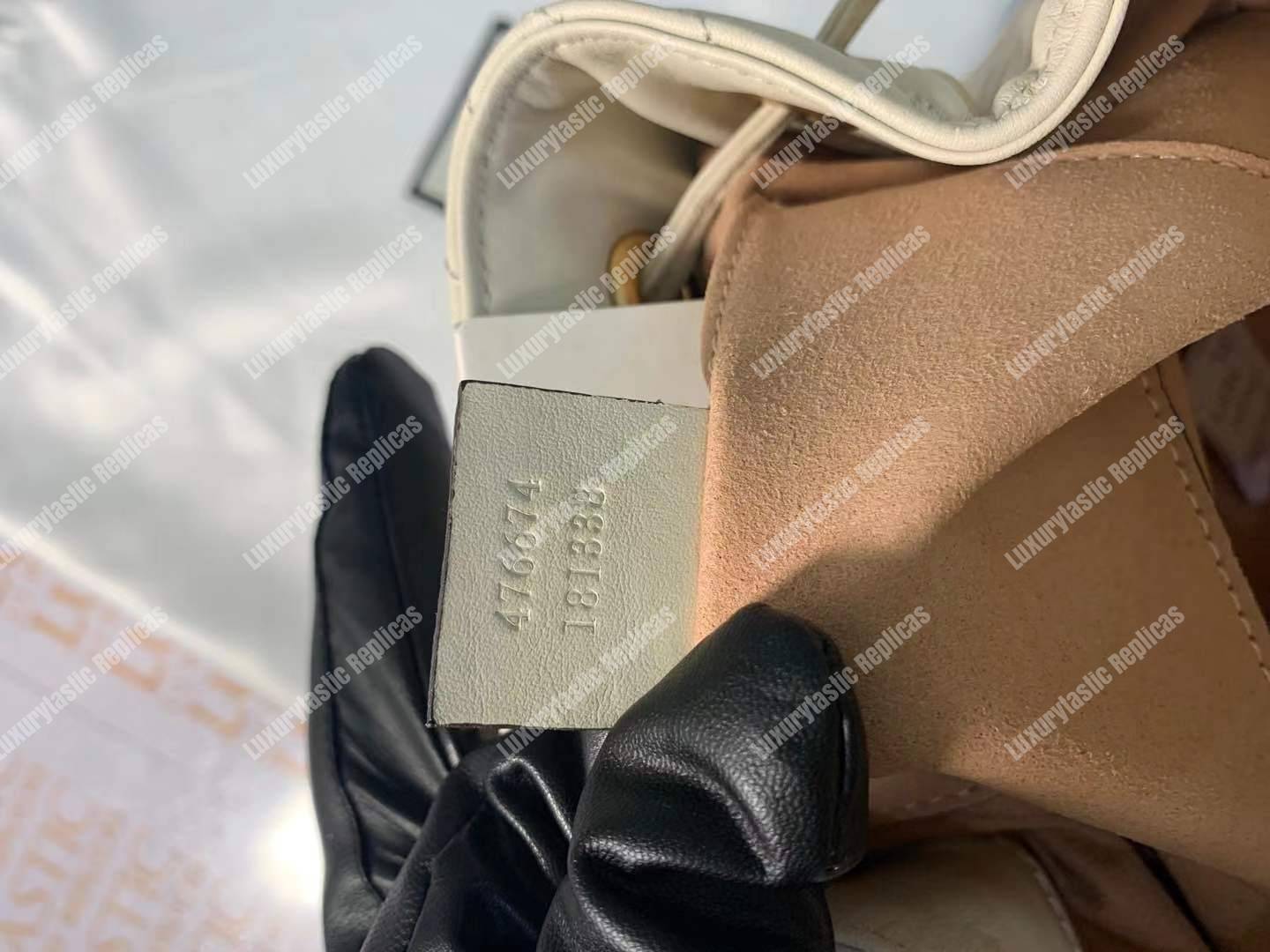 G*u*i gg marmont chevron leather bucket bag white