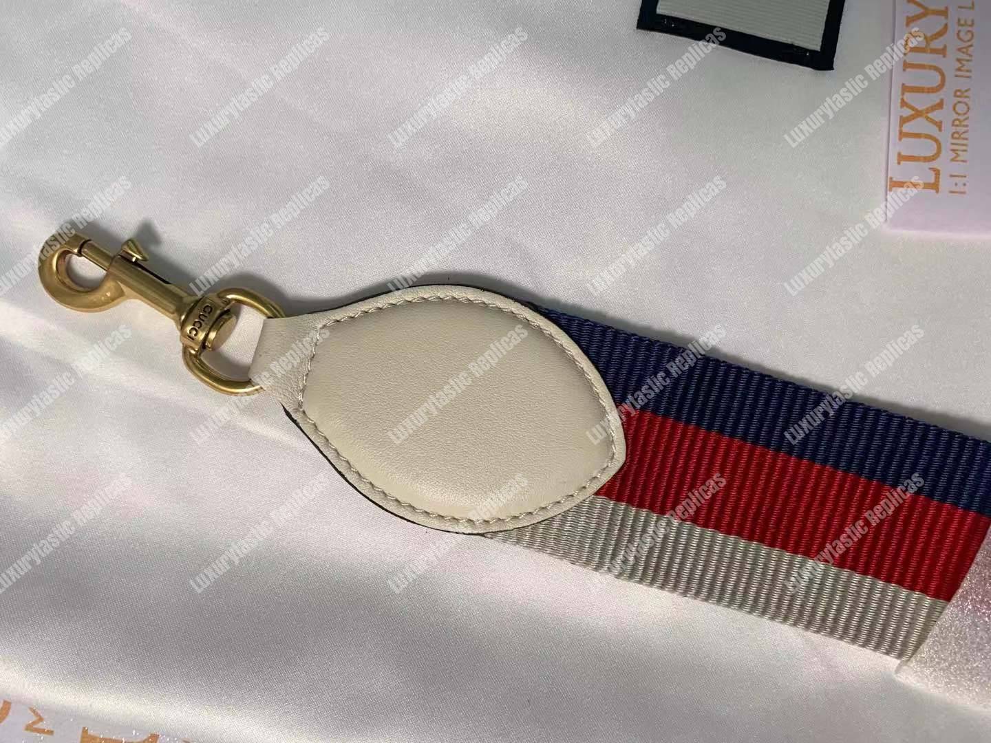 G*u*i gg marmont chevron leather bucket bag white