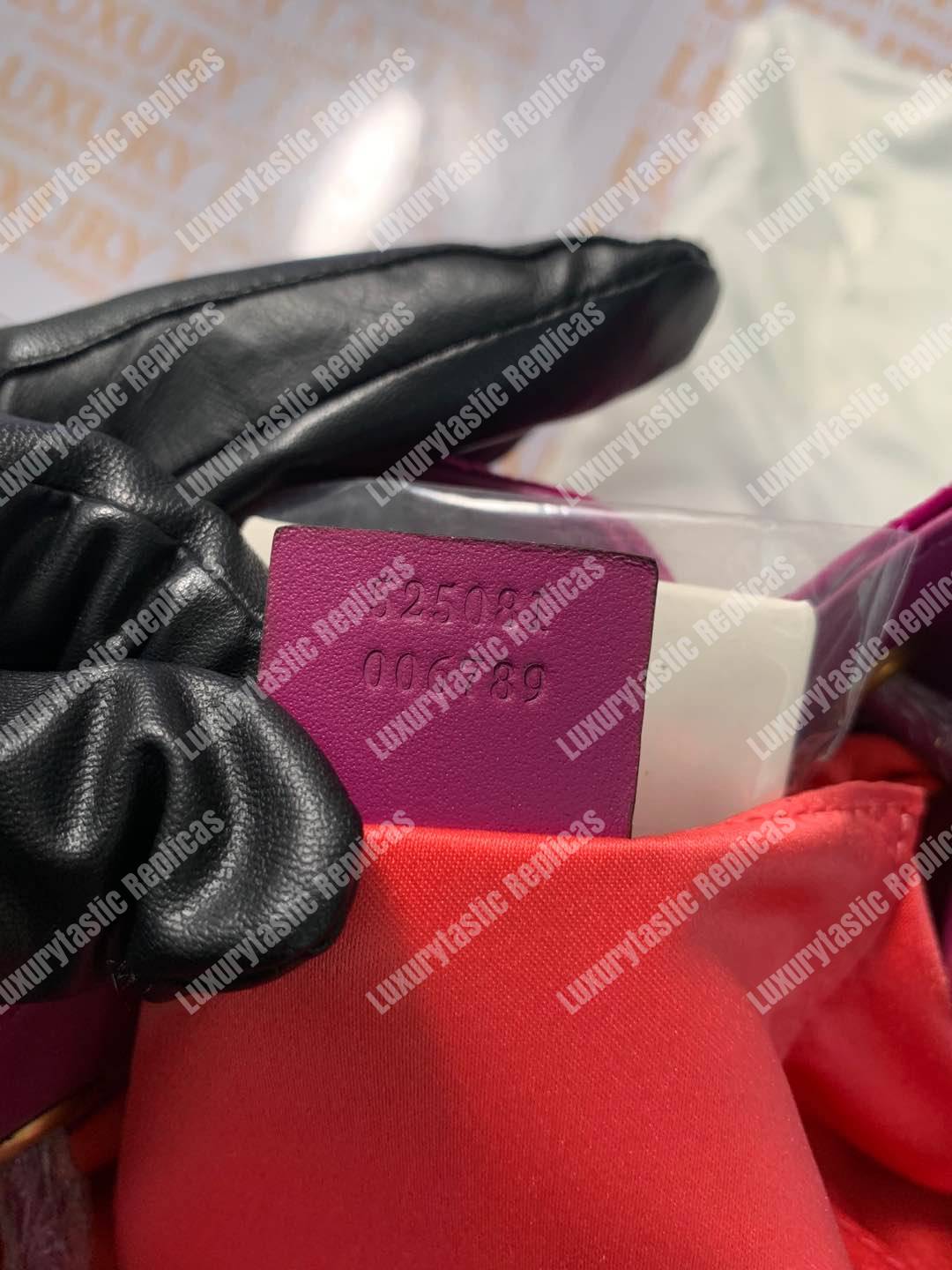 G*u*i gg marmont velvet bucket bag fuchsia