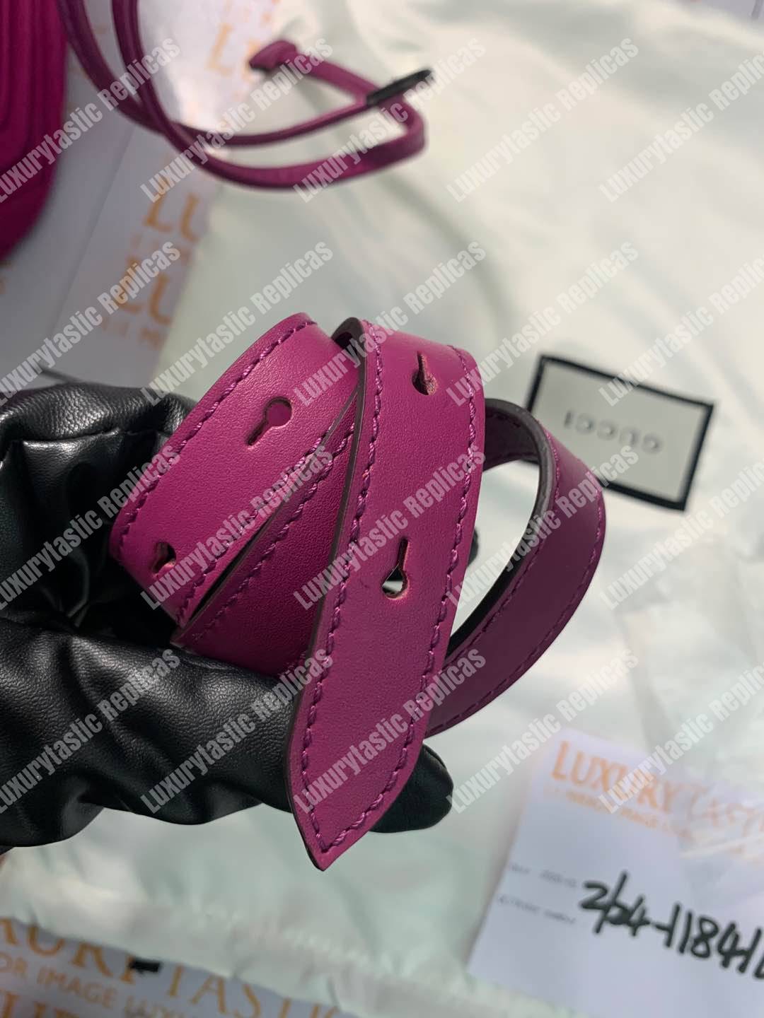 G*u*i gg marmont velvet bucket bag fuchsia