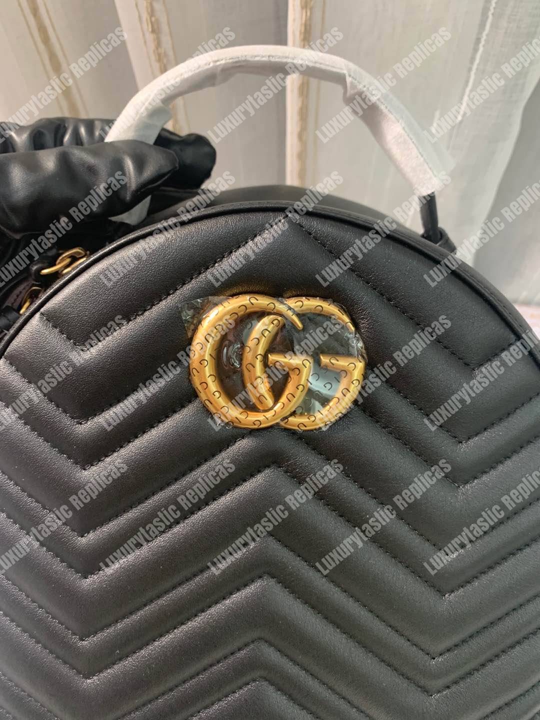 G*u*i gg marmont quilted leather backpack black