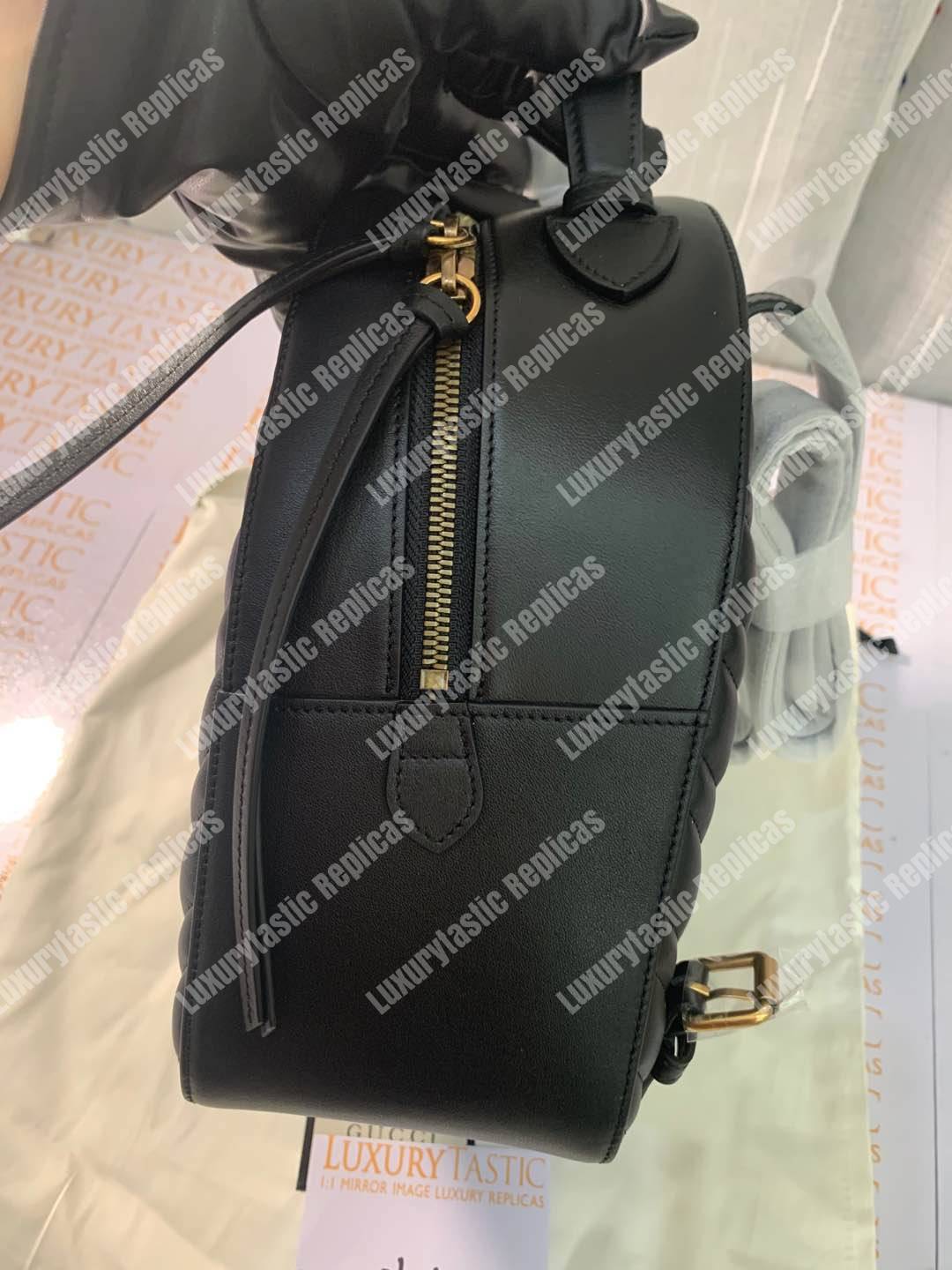 G*u*i gg marmont quilted leather backpack black