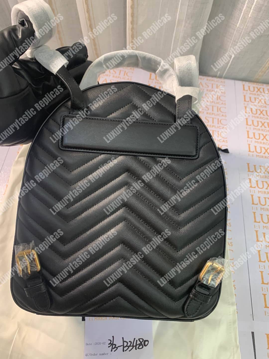 G*u*i gg marmont quilted leather backpack black