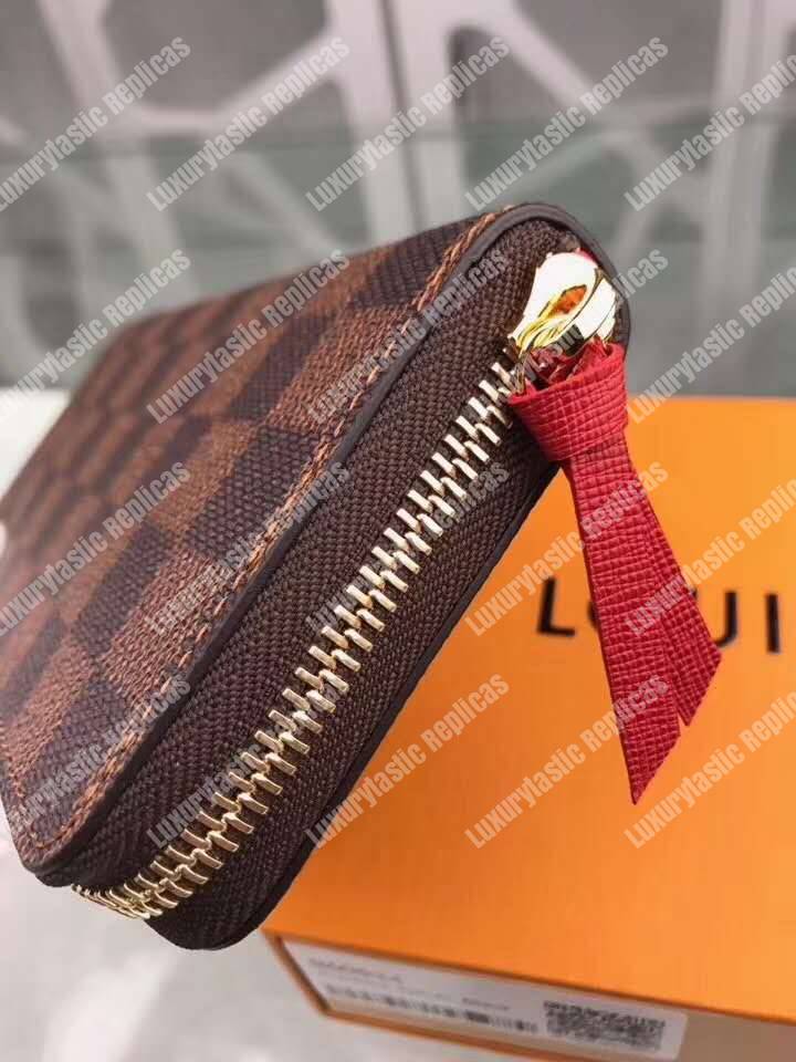 LV Clemence Wallet Damier Ebene Cherise