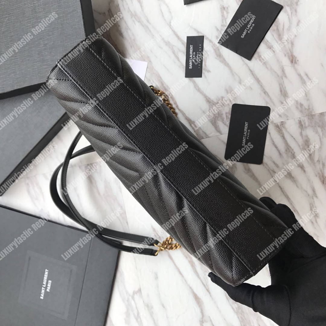 Saint Laurent Medium Leather Tribeca Double Chain Black