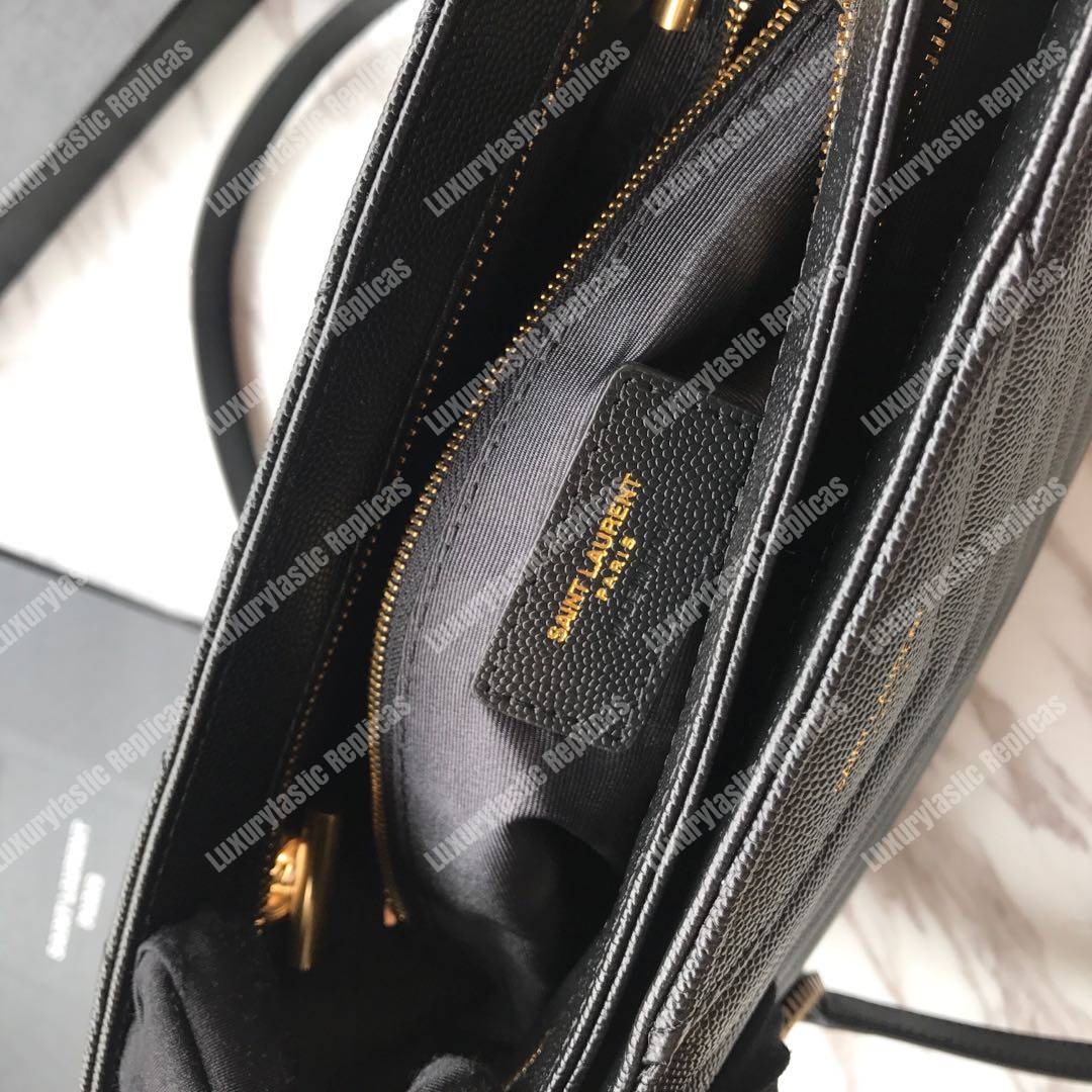 Saint Laurent Medium Leather Tribeca Double Chain Black