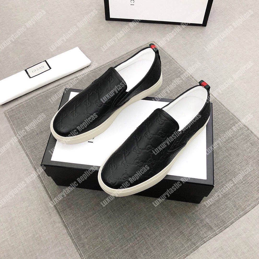 G*u*i mens signature slip-on sneaker black