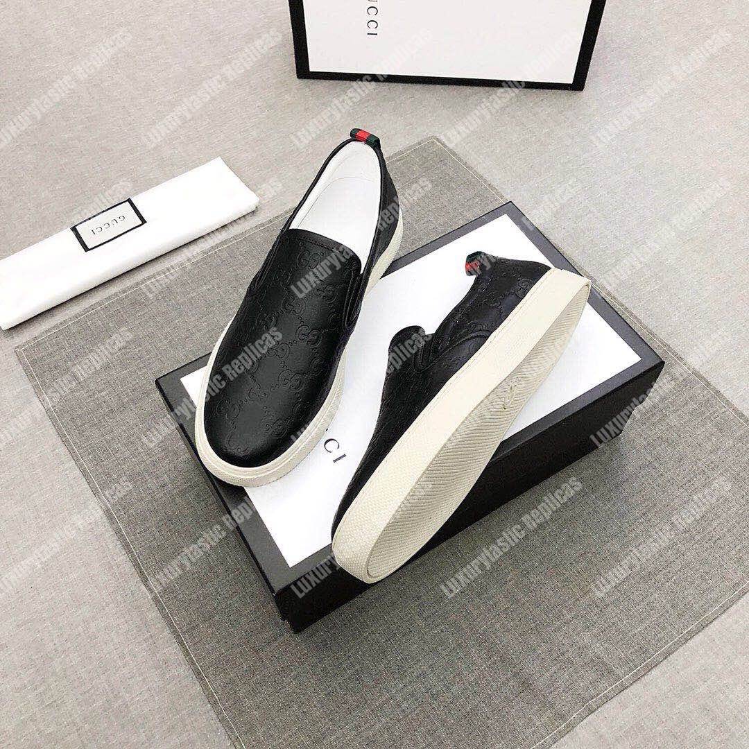 G*u*i mens signature slip-on sneaker black