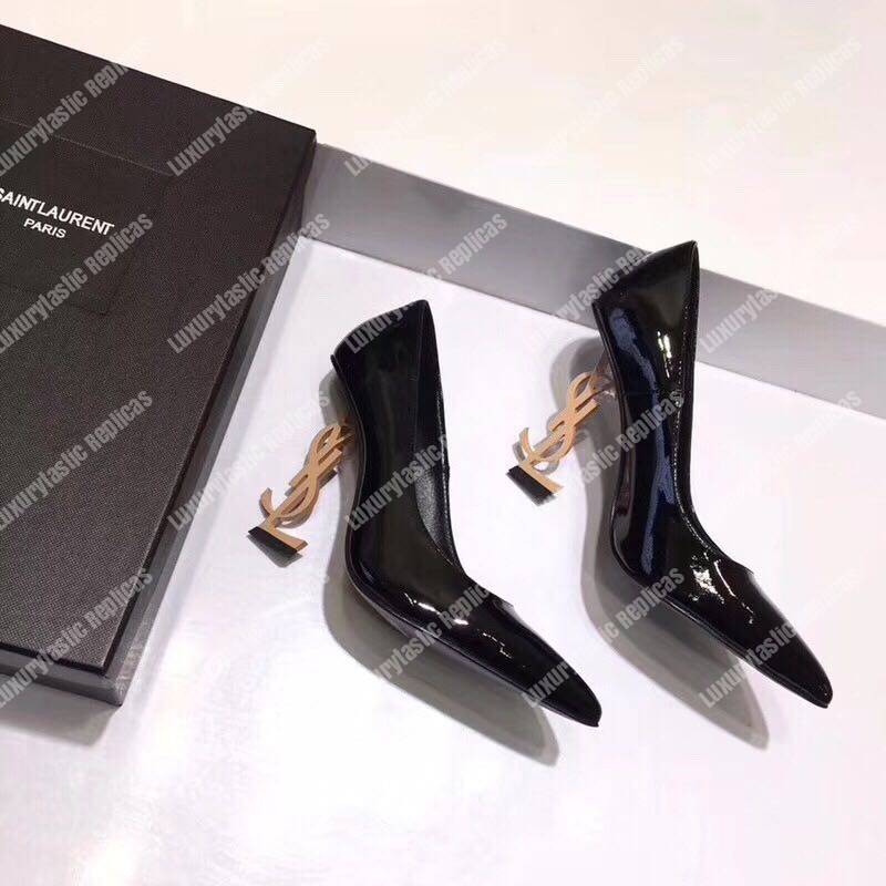 Saint Laurent Opyum Pumps In Patent Leather With Patented Leather