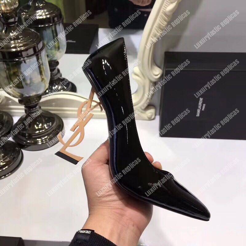 Saint Laurent Opyum Pumps In Patent Leather With Patented Leather