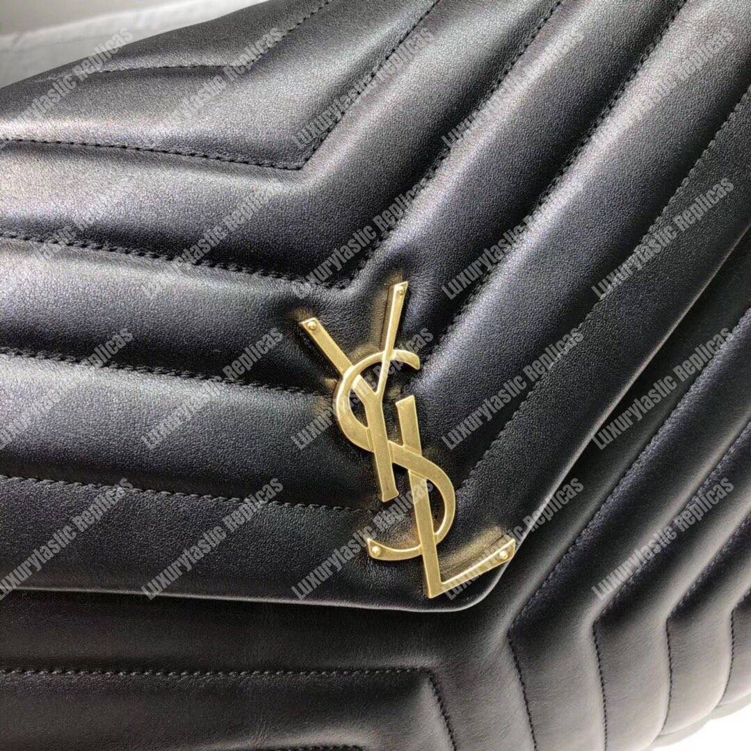 Saint Laurent Loulou Large In “Y” Matelassé Leather Black