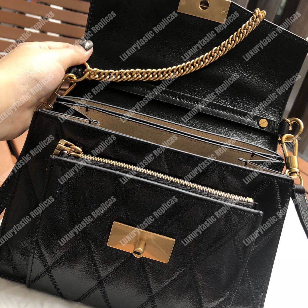 Givenchy Small Gv3 Bag In Diamond Quilted Leather Black