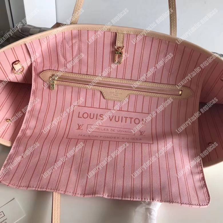 LV Neverfull GM Damier Azur Rose Ballerine