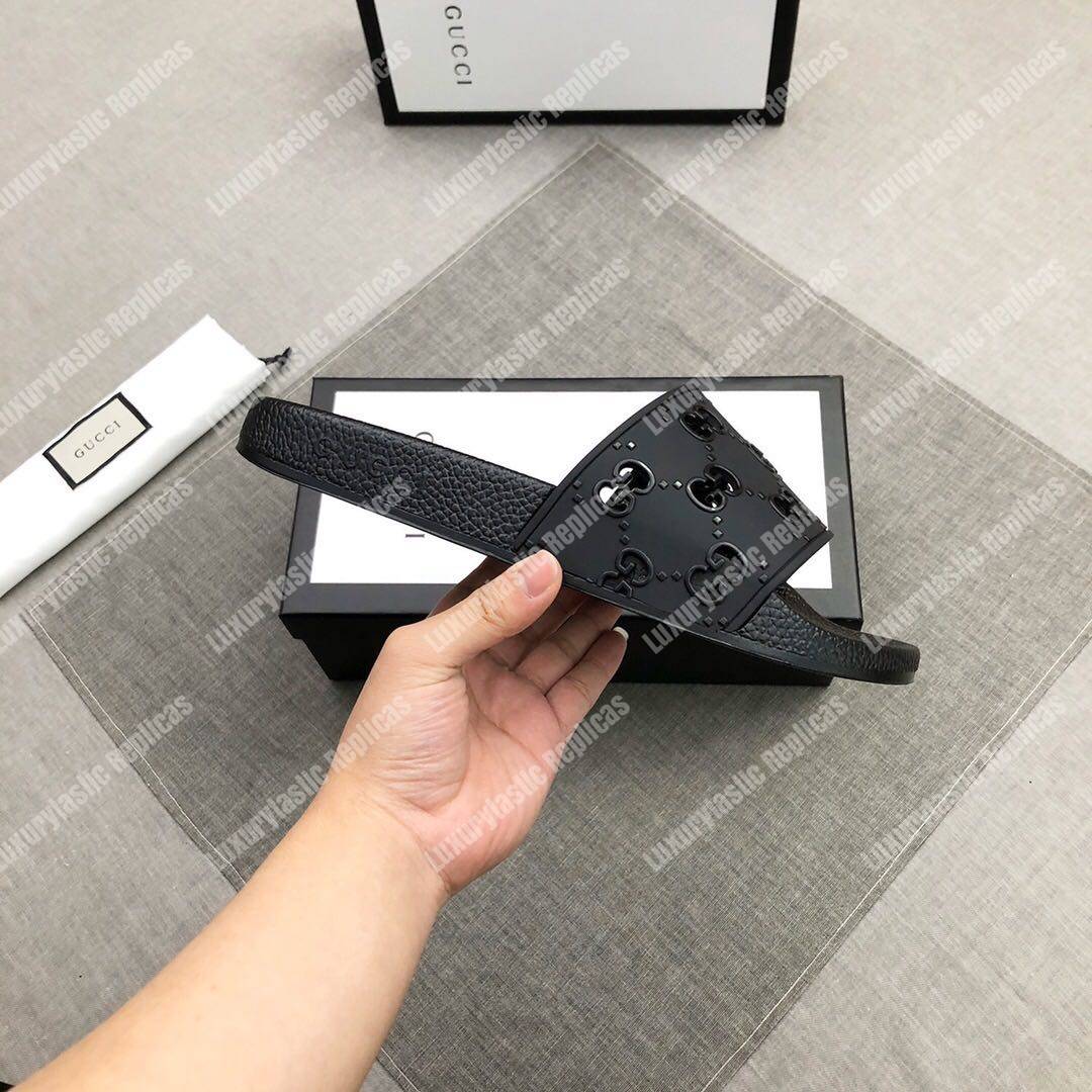 G*u*i women’s rubber gg slide sandal black