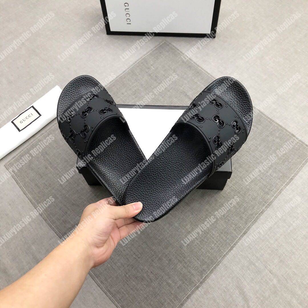 G*u*i women’s rubber gg slide sandal black