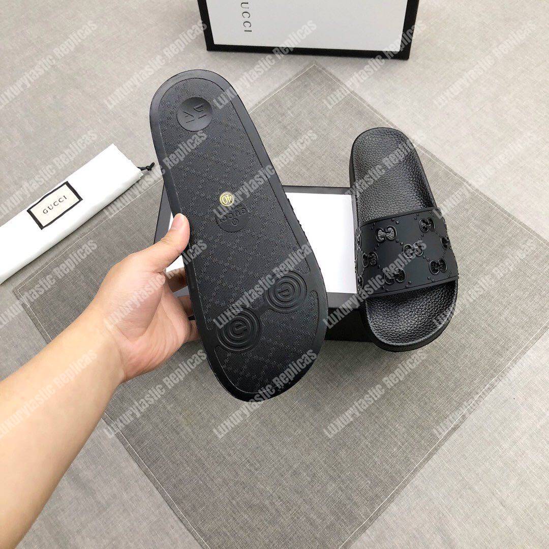 G*u*i women’s rubber gg slide sandal black
