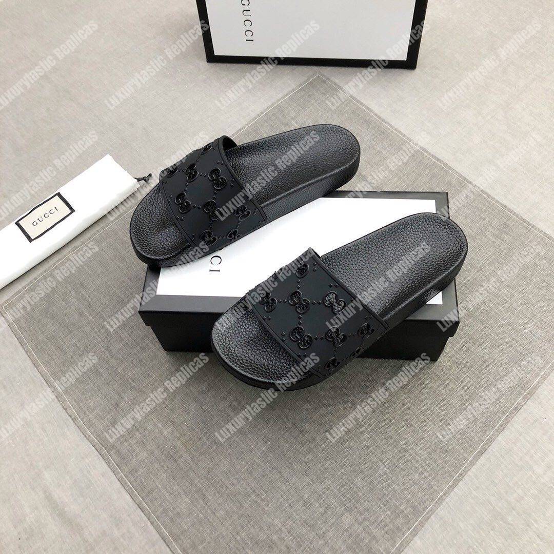 G*u*i women’s rubber gg slide sandal black