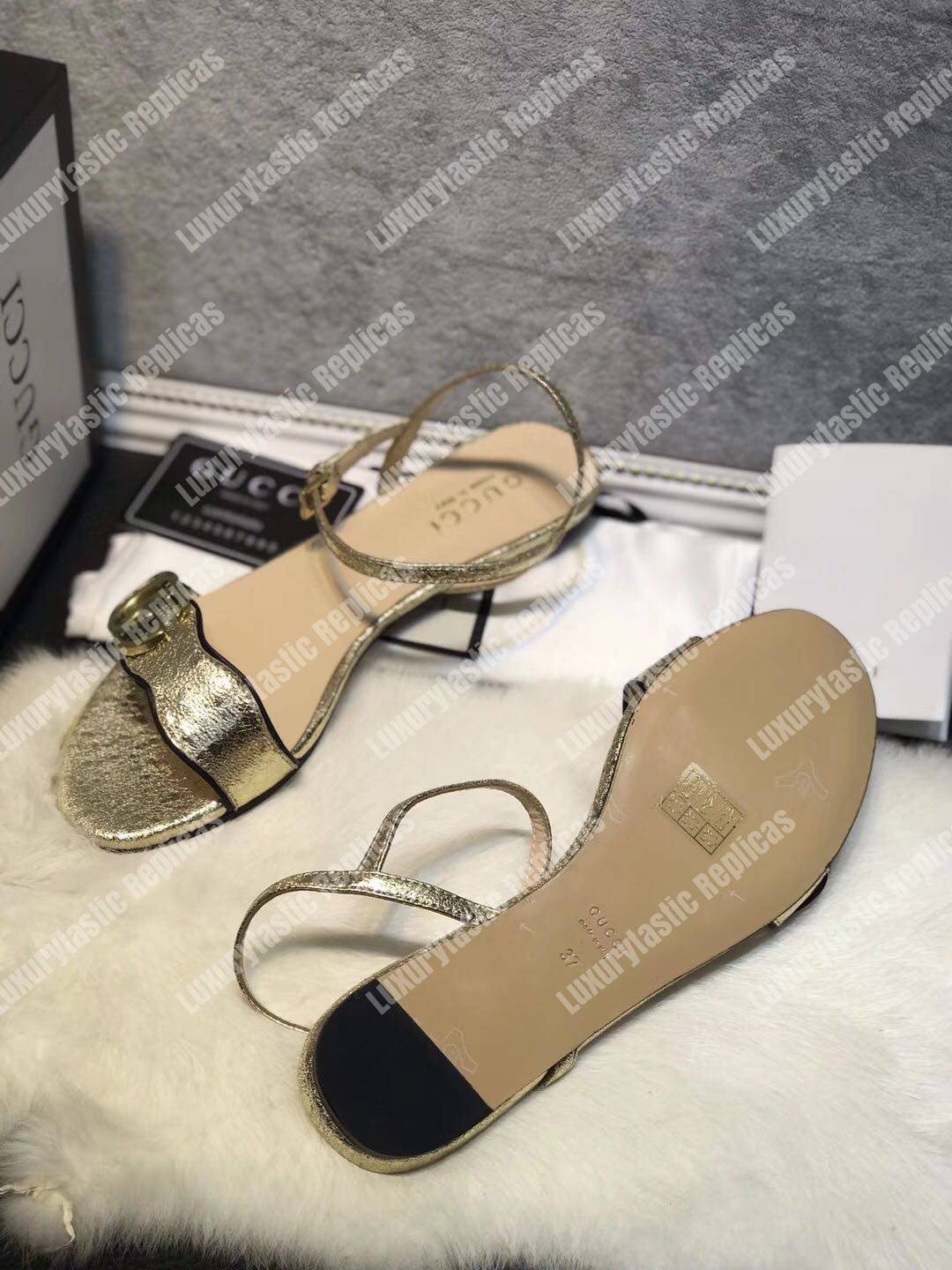 G*u*i marmont gg metallic sandals flat