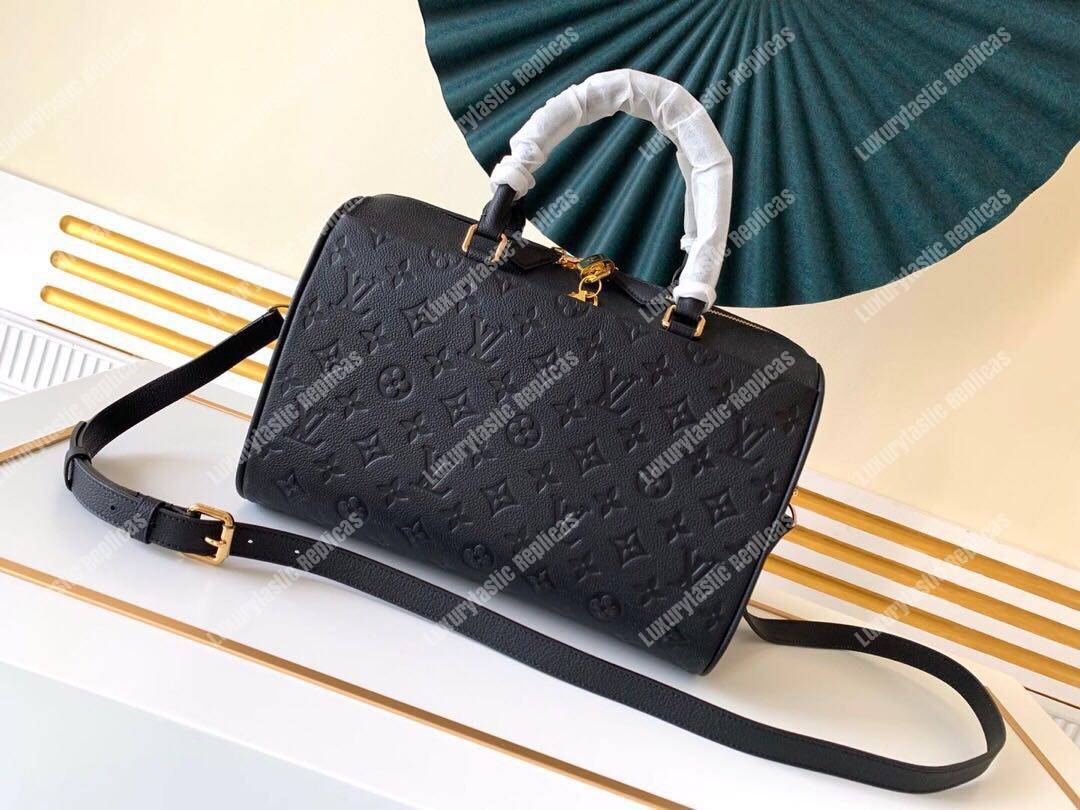 LV Speedy Bandouliere 30 Monogram Empreinte Leather Bleu Infini