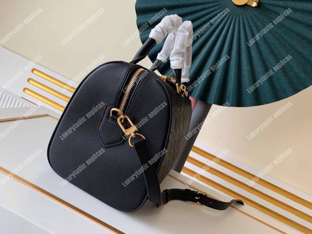 LV Speedy Bandouliere 30 Monogram Empreinte Leather Bleu Infini