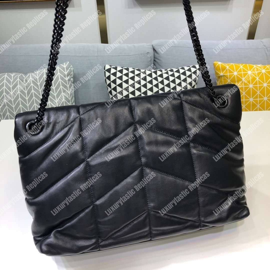 Saint Laurent Loulou Puffer Medium Bag In Quilted Lambskin Black