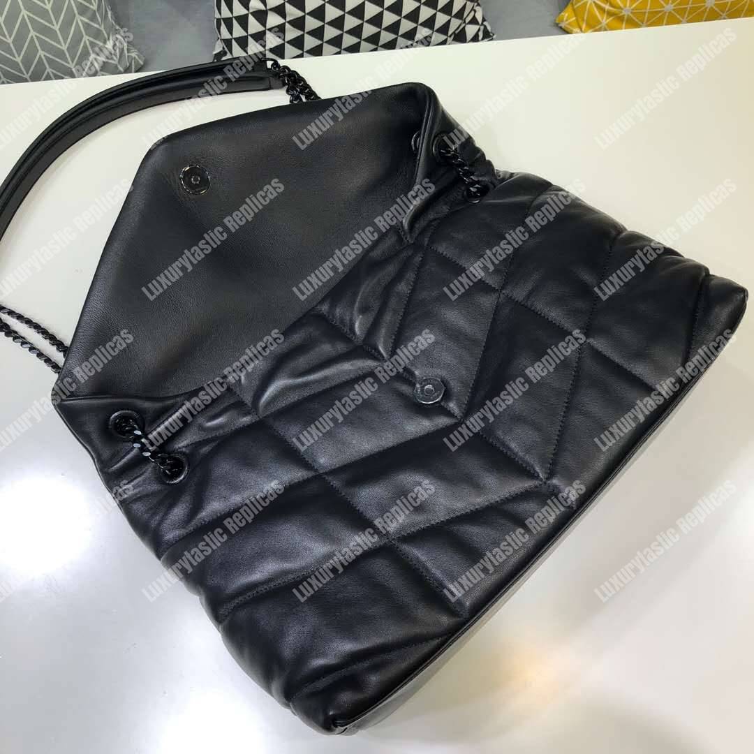 Saint Laurent Loulou Puffer Medium Bag In Quilted Lambskin Black