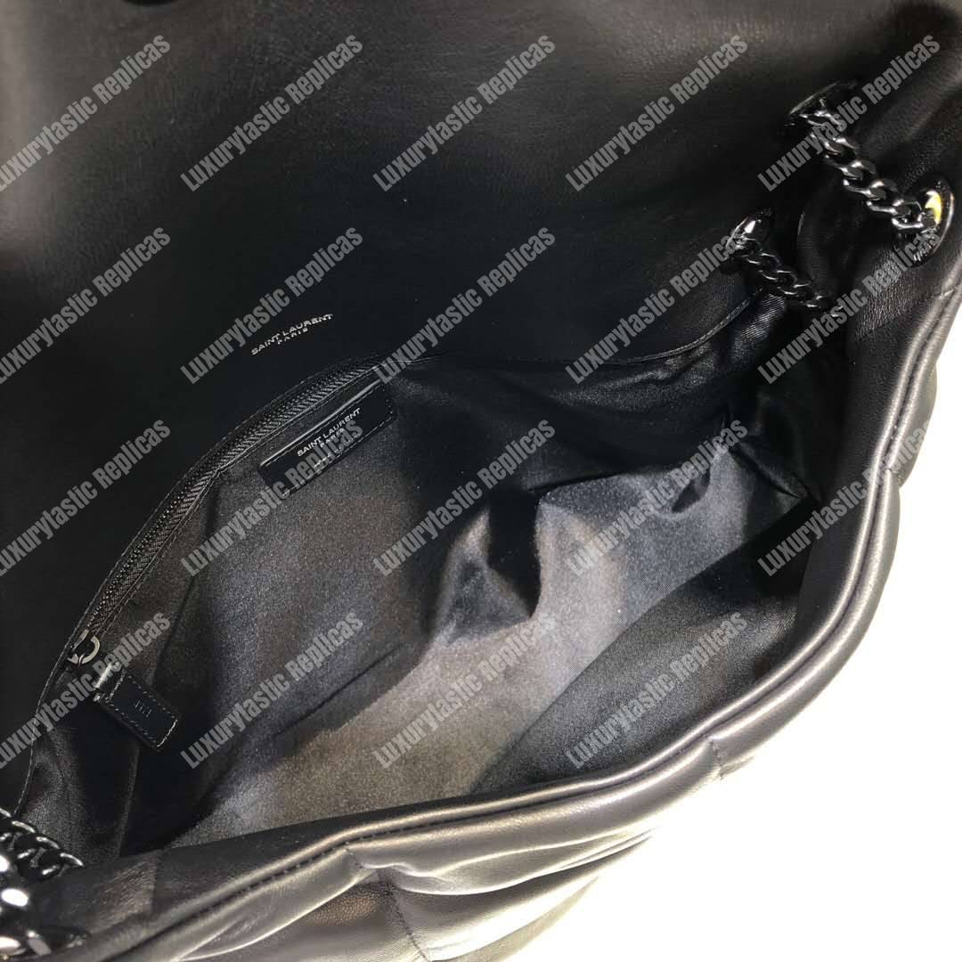Saint Laurent Loulou Puffer Medium Bag In Quilted Lambskin Black