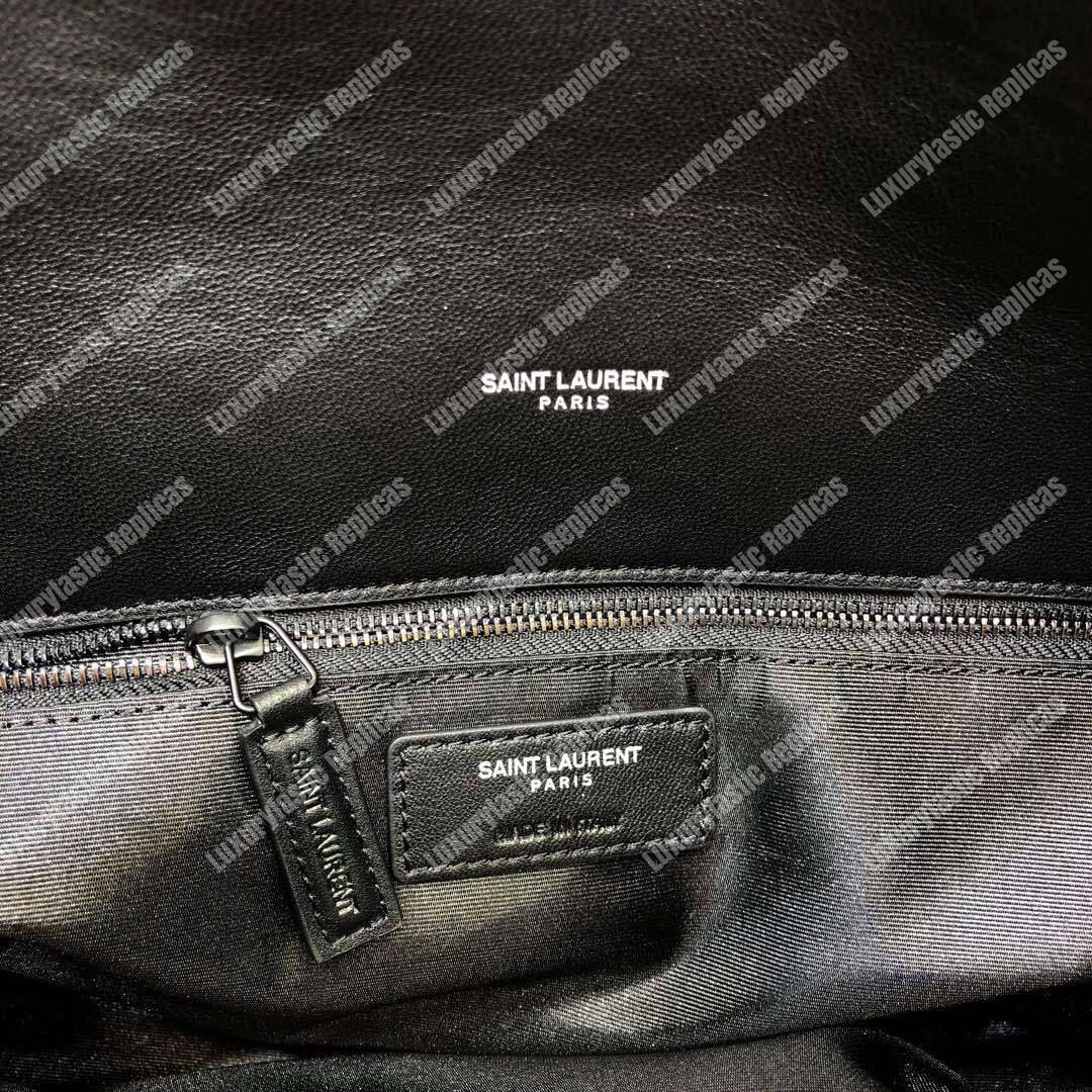 Saint Laurent Loulou Puffer Medium Bag In Quilted Lambskin Black