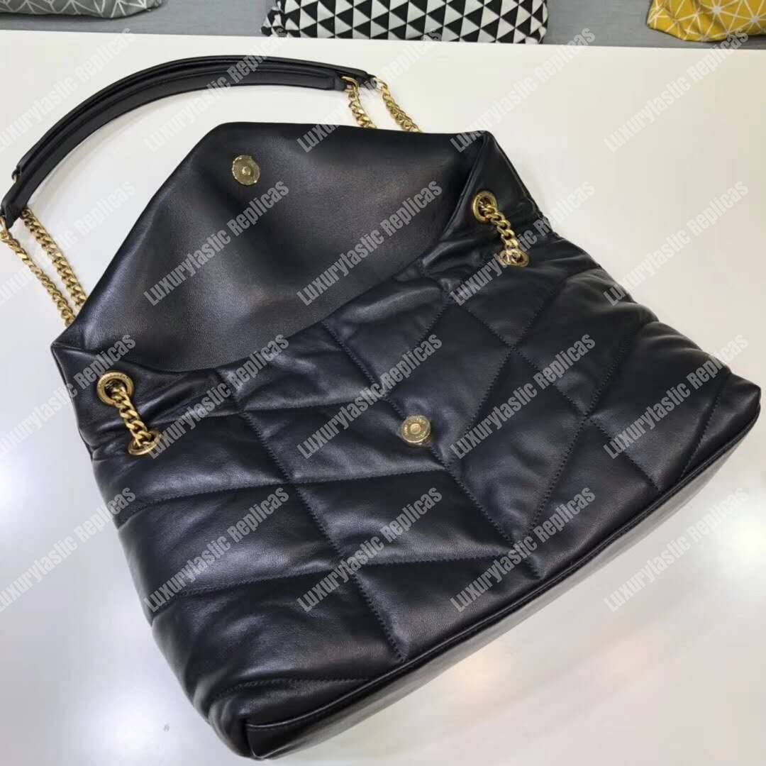 Saint Laurent Loulou Puffer Medium Bag In Quilted Lambskin Black