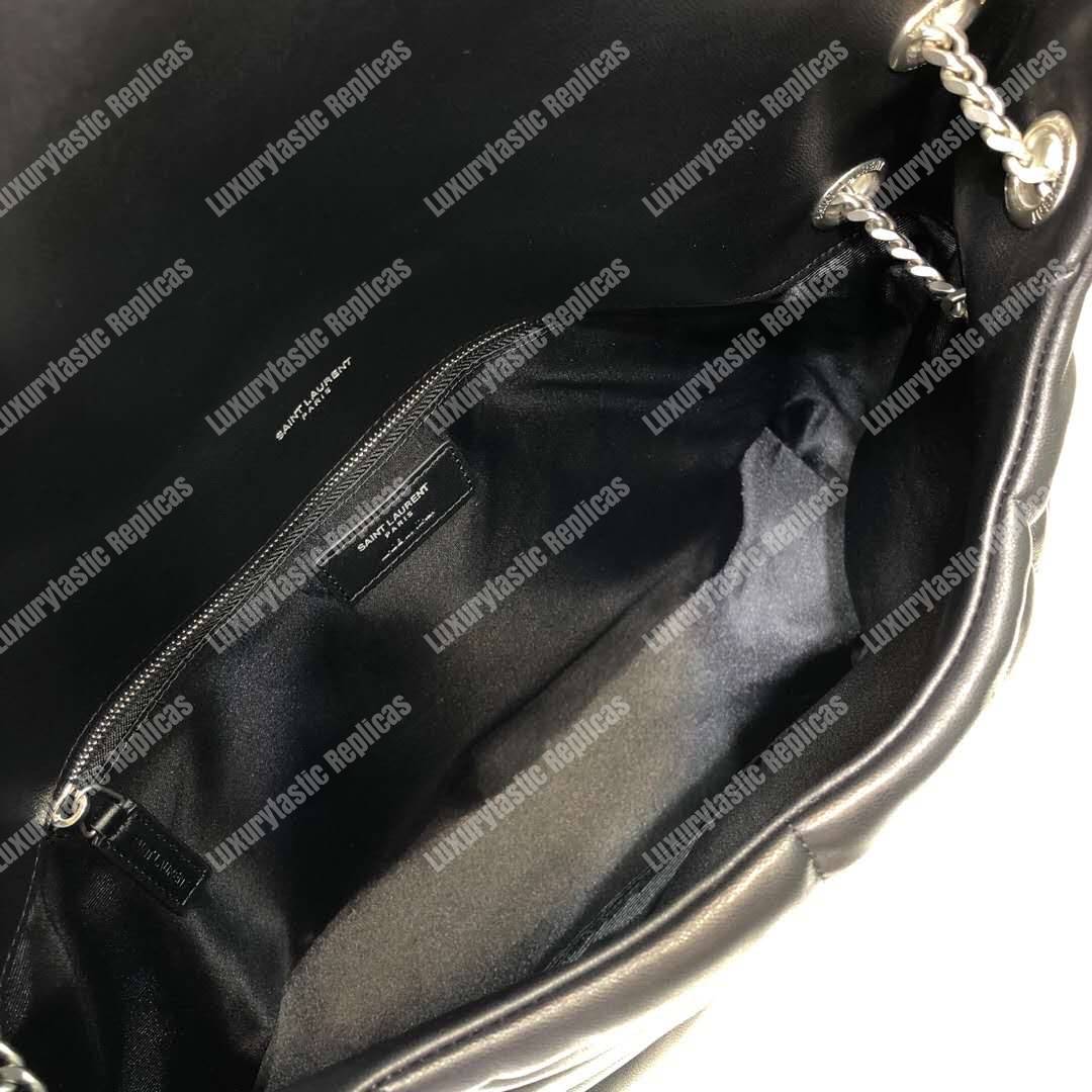 Saint Laurent Loulou Puffer Medium Bag In Quilted Lambskin Black