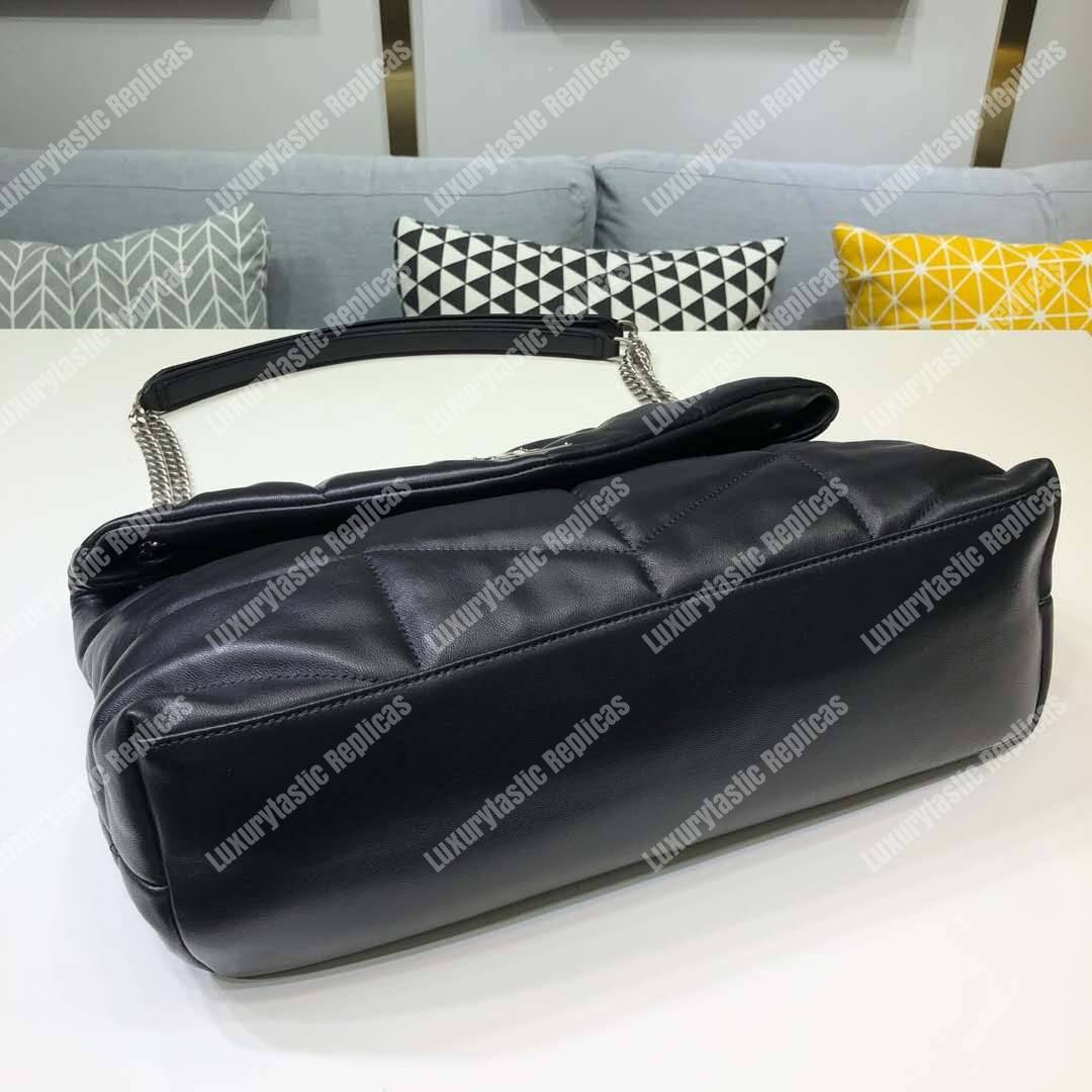 Saint Laurent Loulou Puffer Medium Bag In Quilted Lambskin Black