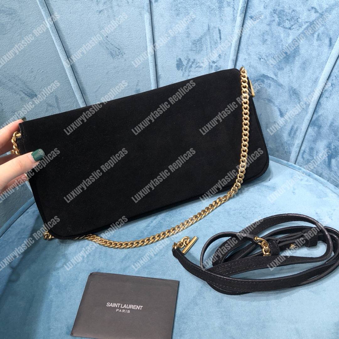 Saint Laurent Kate 99 With Tassel In Suede Black
