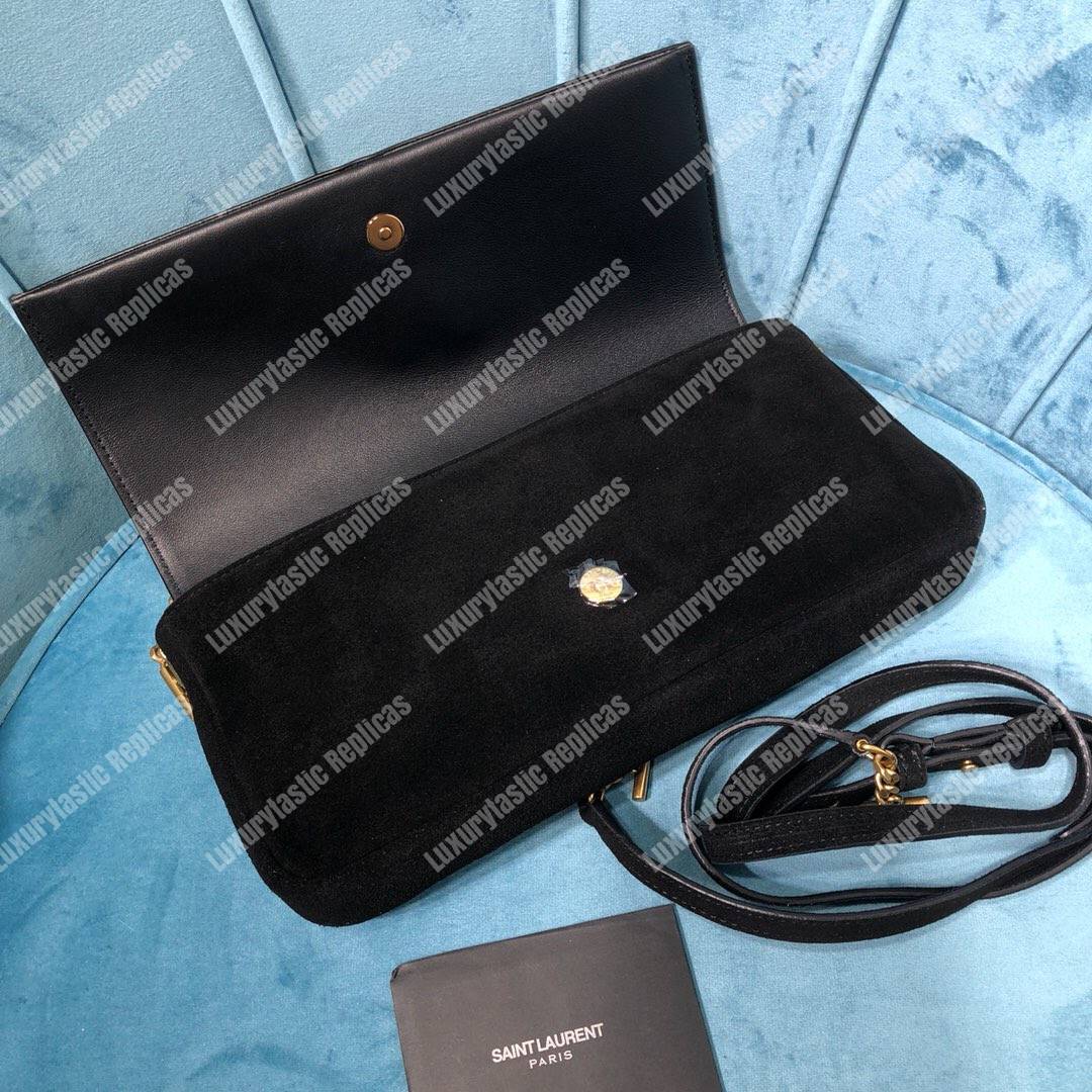 Saint Laurent Kate 99 With Tassel In Suede Black