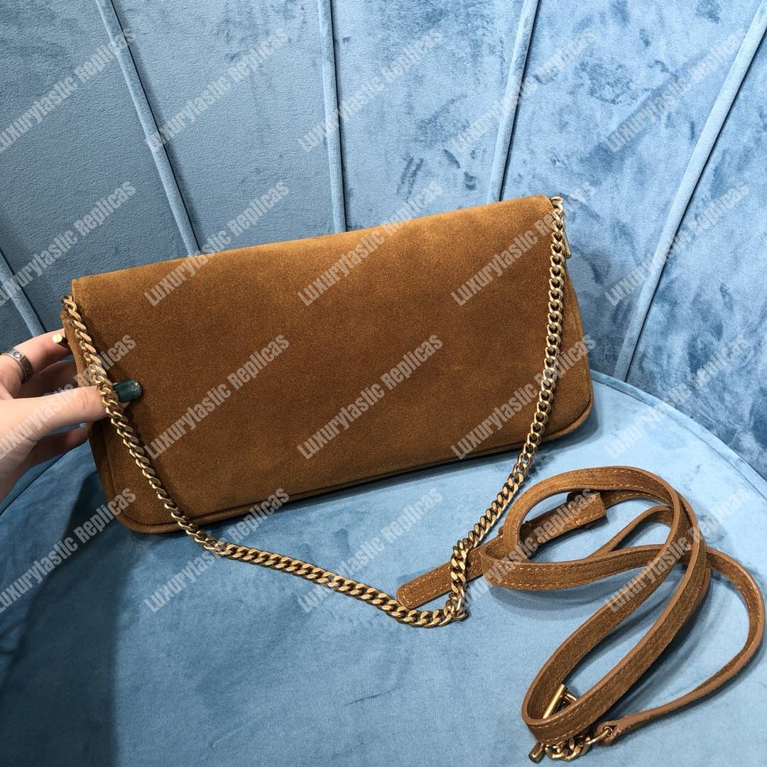 Saint Laurent Kate 99 With Tassel In Suede Cinnamon