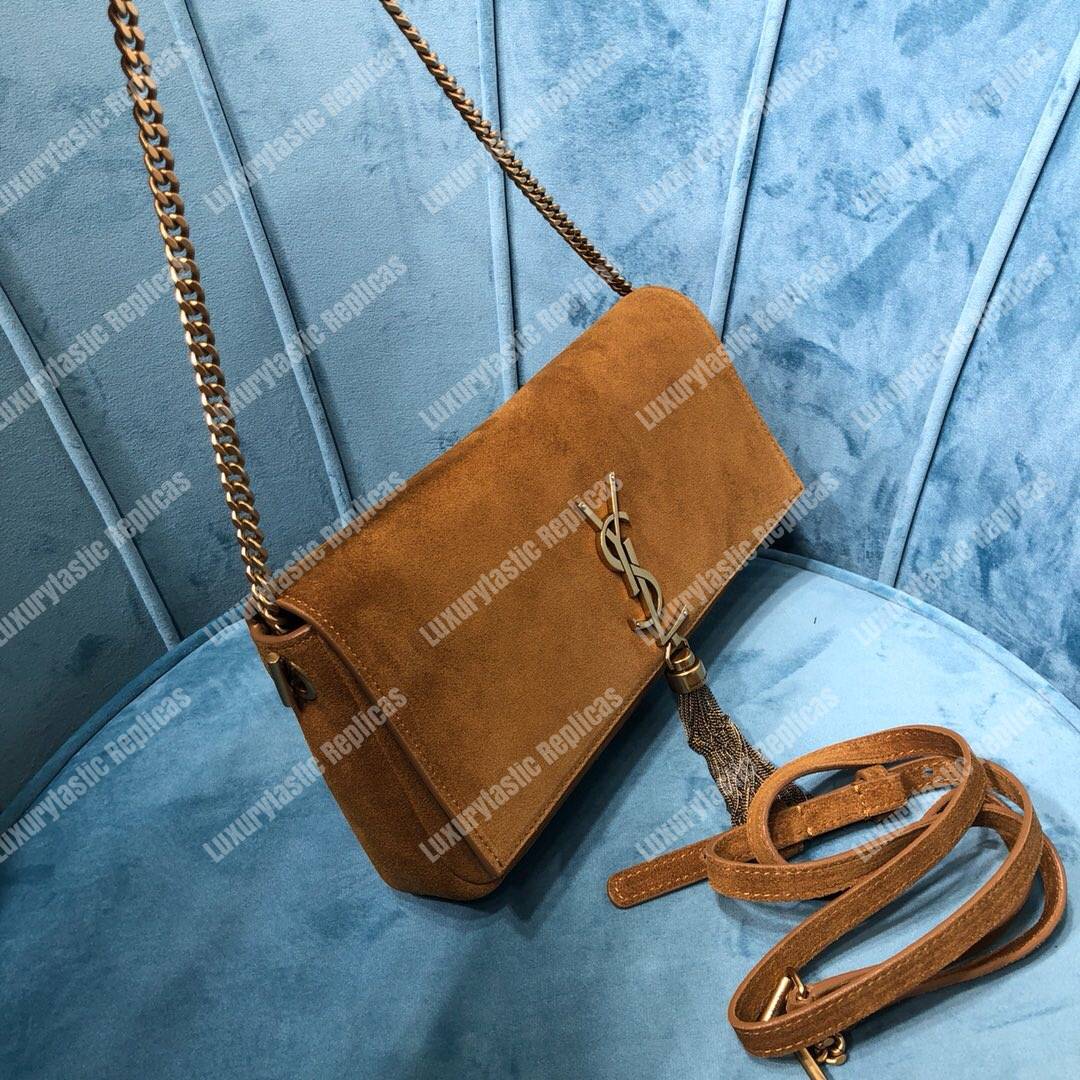 Saint Laurent Kate 99 With Tassel In Suede Cinnamon