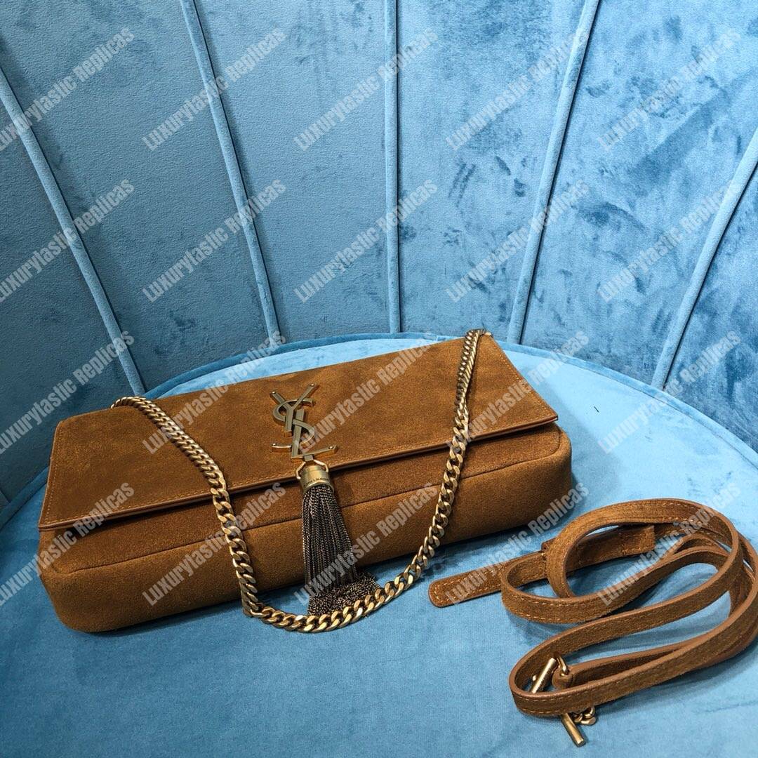 Saint Laurent Kate 99 With Tassel In Suede Cinnamon