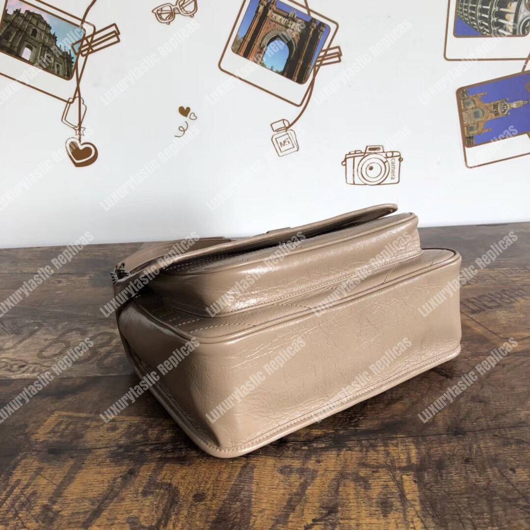 Saint Laurent Niki Baby In Vintage Leather Gold Sand