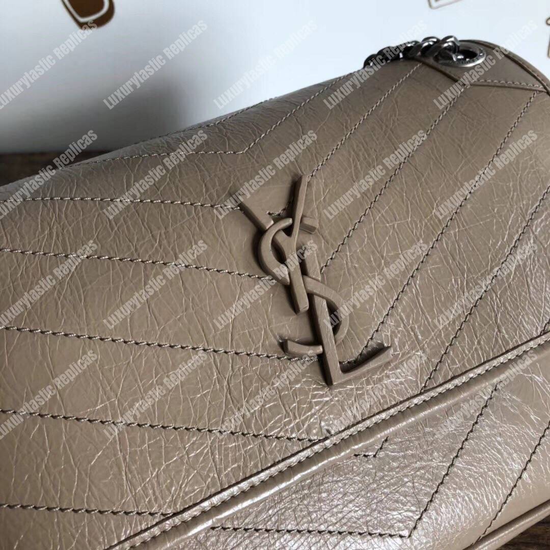 Saint Laurent Niki Baby In Vintage Leather Gold Sand