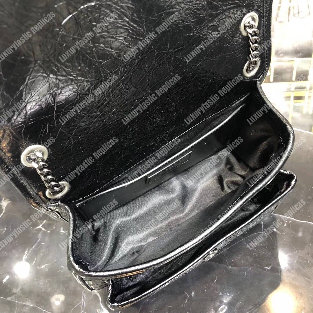 Saint Laurent Niki Baby In Vintage Leather Black