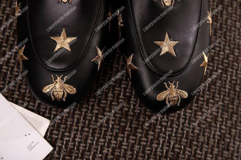 G*u*i princetown embroidered leather slipper