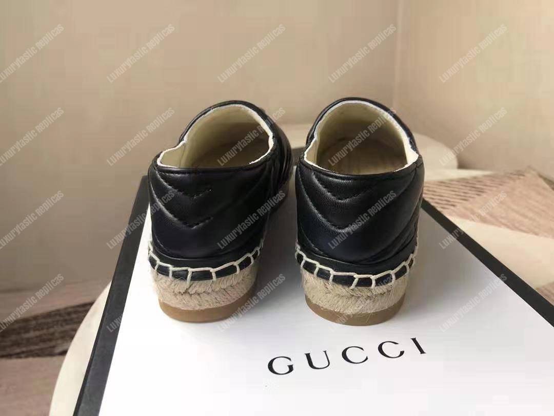 G*u*i leather espadrille with double g black