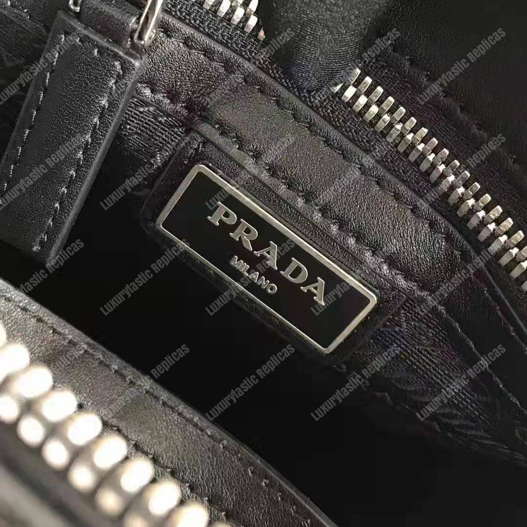 Pra*a saffiano leather shoulder bag black