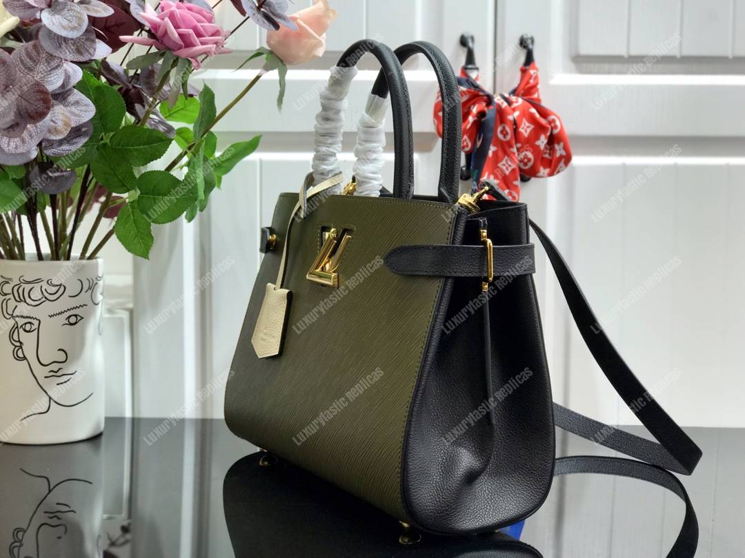 LV Twist Tote Epi Leather Kaki Creme Noir