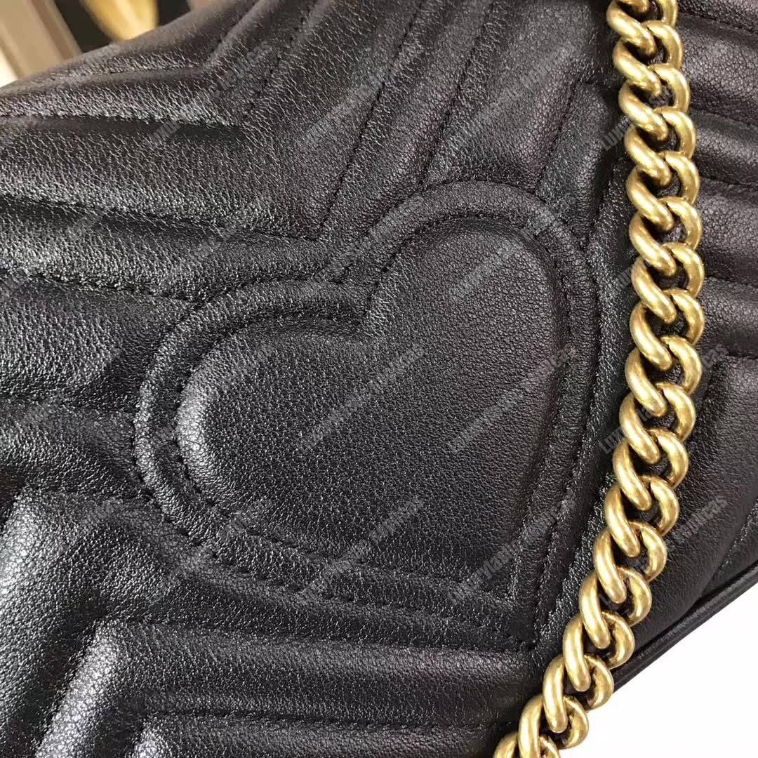 G*u*i gg marmont matelassé mini bag black