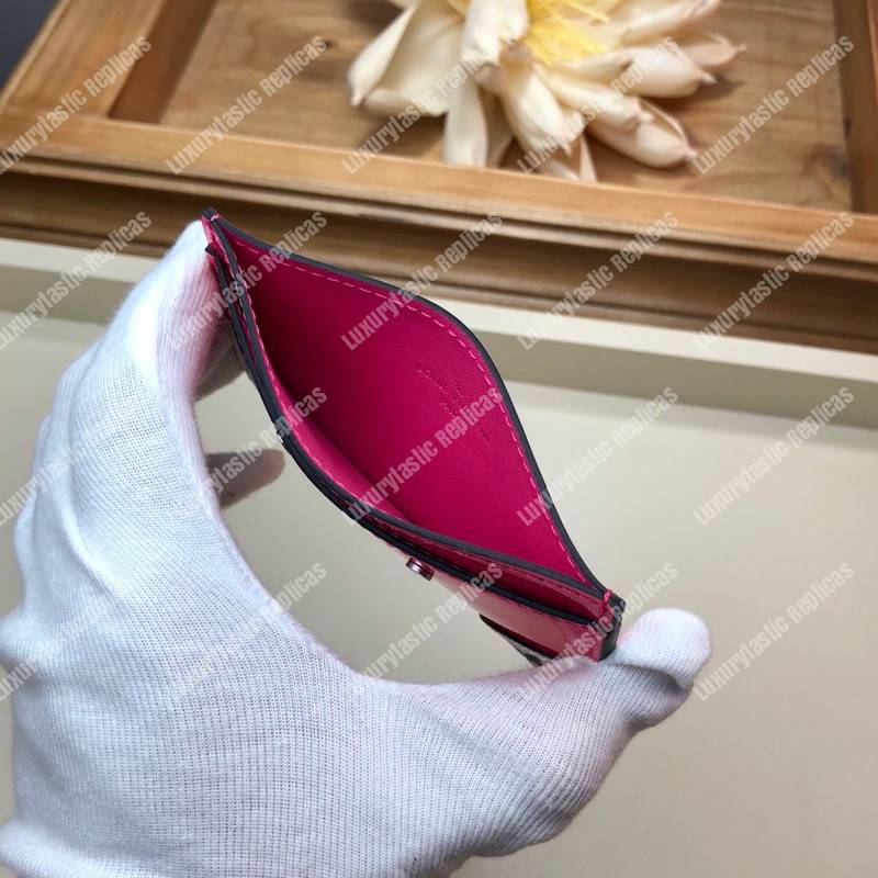 LV Venice Card Holder Patent Leather Monogram Berlingot Pink