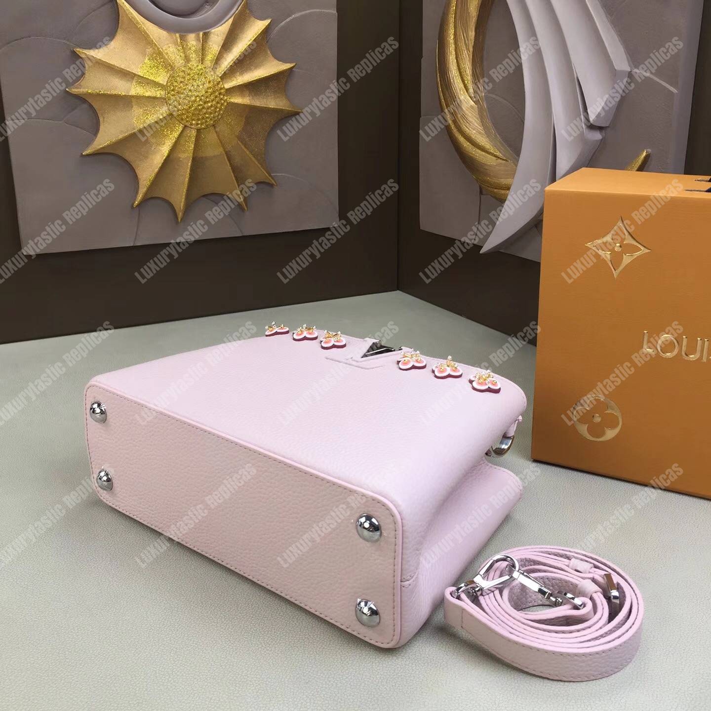 LV Capucines BB Taurillon Leather Rose Ballerine