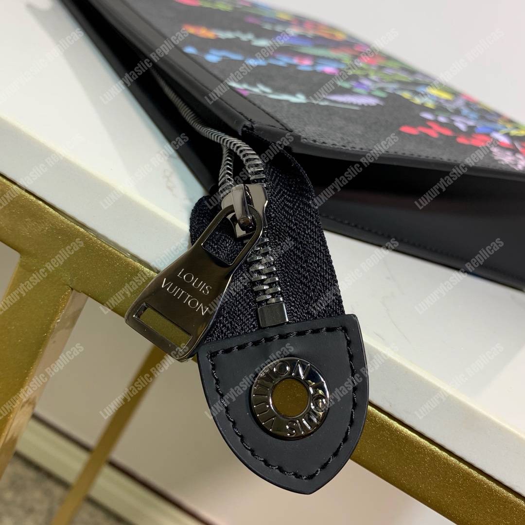LV Flower Pochette Voyage MM Monogram Eclipse Canvas