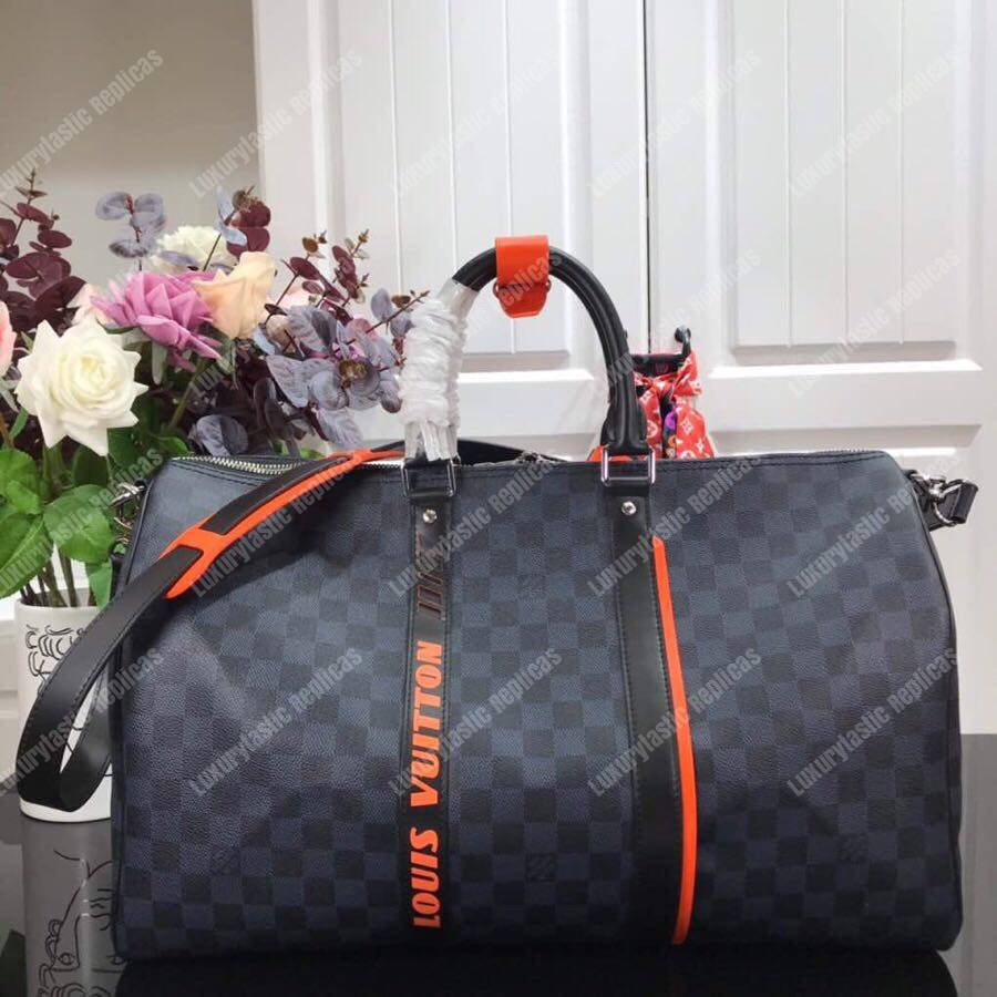 LV Keepall Bandoulière 45 Race Damier Cobalt Canvas
