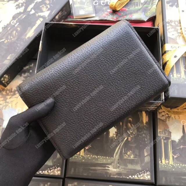 G*u*i embroidered leather mini shoulder bag black